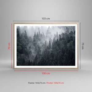 Poster in light oak frame - Forest World - 100x70 cm