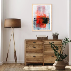 Poster in light oak frame - Glowing Composition - 70x100 cm