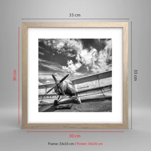 Poster in light oak frame - I Can't Wait! - 30x30 cm