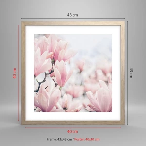 Poster in light oak frame - Ideal of Subtlety - 40x40 cm