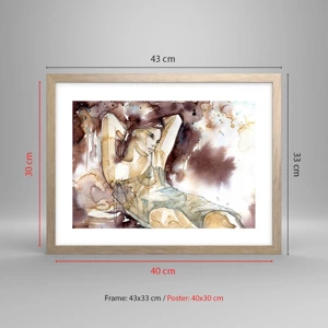 Poster in light oak frame - In Lilly's Mood - 40x30 cm