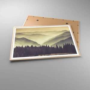 Poster in light oak frame - In a Faraway Land, Past the Mountains - 100x70 cm