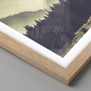 Poster in light oak frame - In a Faraway Land, Past the Mountains - 100x70 cm