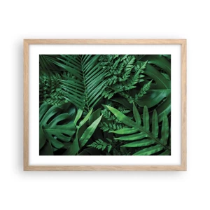 Poster in light oak frame - In a Green Hug - 50x40 cm