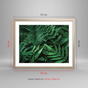 Poster in light oak frame - In a Green Hug - 50x40 cm