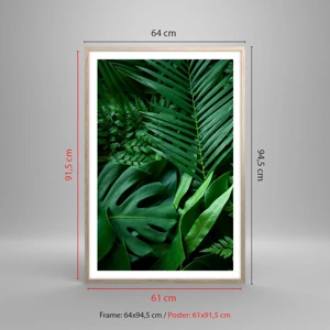 Poster in light oak frame - In a Green Hug - 61x91 cm