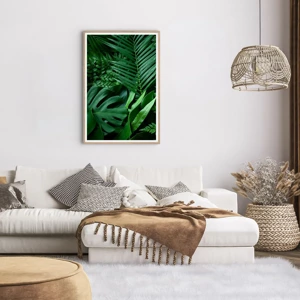 Poster in light oak frame - In a Green Hug - 61x91 cm