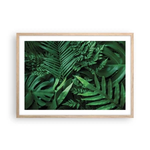 Poster in light oak frame - In a Green Hug - 70x50 cm