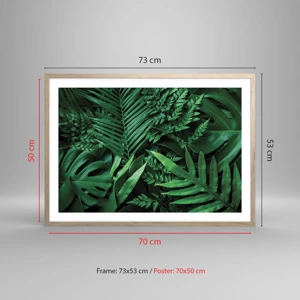 Poster in light oak frame - In a Green Hug - 70x50 cm