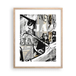 Poster in light oak frame - In the Rhythm of New York - 40x50 cm