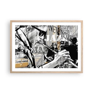 Poster in light oak frame - In the Rhythm of New York - 70x50 cm