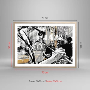 Poster in light oak frame - In the Rhythm of New York - 70x50 cm