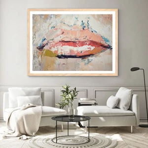 Poster in light oak frame - It Awakens the Senses - 91x61 cm