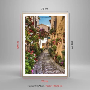 Poster in light oak frame - Italian Back Street - 70x100 cm