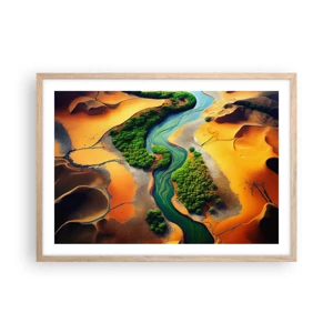 Poster in light oak frame - Life-giving River - 70x50 cm