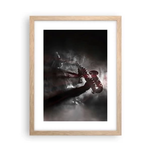 Poster in light oak frame - Lost in the Fog of Jazz - 30x40 cm