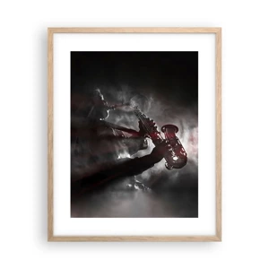 Poster in light oak frame - Lost in the Fog of Jazz - 40x50 cm