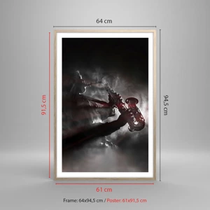 Poster in light oak frame - Lost in the Fog of Jazz - 61x91 cm