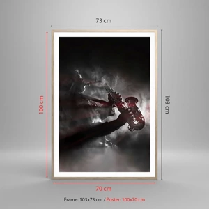 Poster in light oak frame - Lost in the Fog of Jazz - 70x100 cm