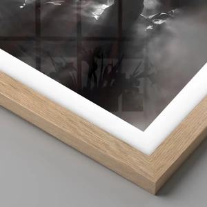 Poster in light oak frame - Lost in the Fog of Jazz - 70x50 cm