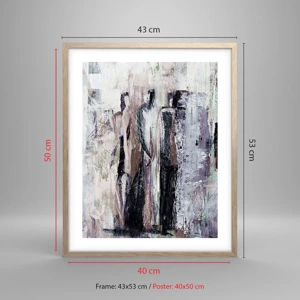 Poster in light oak frame - Mysterious Trio - 40x50 cm