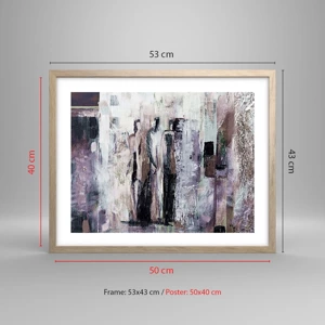 Poster in light oak frame - Mysterious Trio - 50x40 cm