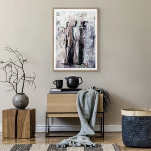 Poster in light oak frame - Mysterious Trio - 50x70 cm