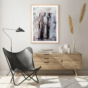 Poster in light oak frame - Mysterious Trio - 50x70 cm