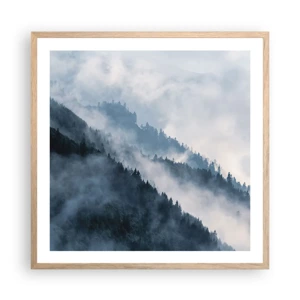 Poster in light oak frame - Mysticism of the Mountains - 60x60 cm