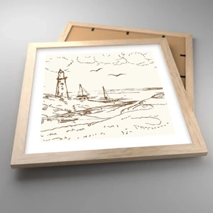 Poster in light oak frame - Outline of a Summer Postcard - 30x30 cm