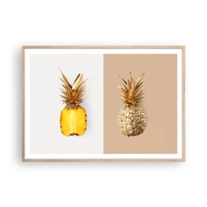 Poster in light oak frame - Pineapple for Us - 100x70 cm