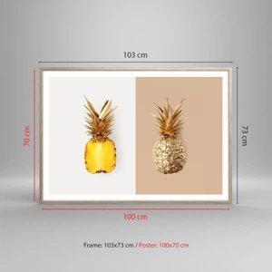 Poster in light oak frame - Pineapple for Us - 100x70 cm