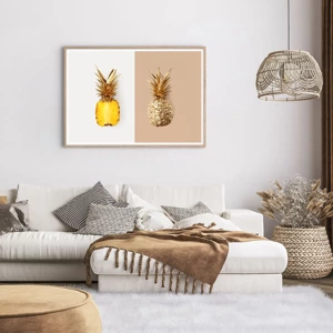 Poster in light oak frame - Pineapple for Us - 100x70 cm