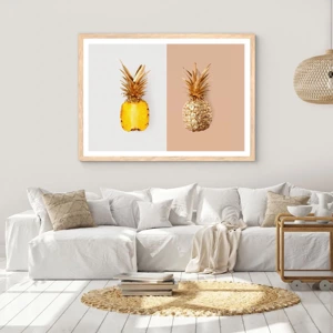 Poster in light oak frame - Pineapple for Us - 100x70 cm