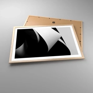 Poster in light oak frame - Planes of Light Emerging from the Shadow - 70x50 cm