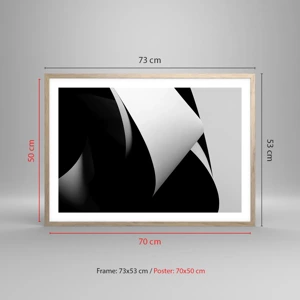 Poster in light oak frame - Planes of Light Emerging from the Shadow - 70x50 cm