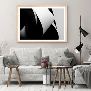 Poster in light oak frame - Planes of Light Emerging from the Shadow - 70x50 cm