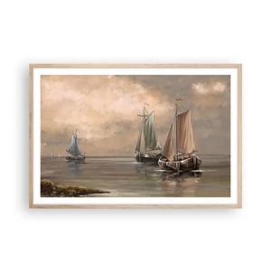 Poster in light oak frame - Return of Sailors - 91x61 cm