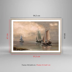 Poster in light oak frame - Return of Sailors - 91x61 cm