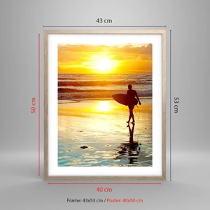 Poster in light oak frame - Return of a Warrior - 40x50 cm