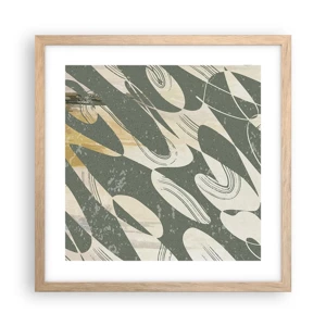 Poster in light oak frame - Rhytmic Abstract - 40x40 cm