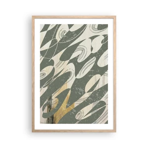 Poster in light oak frame - Rhytmic Abstract - 50x70 cm