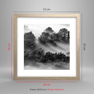 Poster in light oak frame - Rising from a Sleep - 30x30 cm