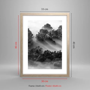 Poster in light oak frame - Rising from a Sleep - 30x40 cm