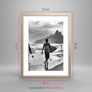 Poster in light oak frame - Samba for One Wave - 30x40 cm