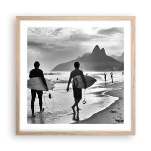 Poster in light oak frame - Samba for One Wave - 50x50 cm