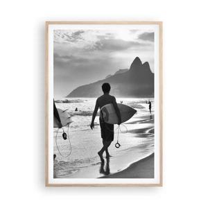 Poster in light oak frame - Samba for One Wave - 70x100 cm