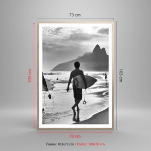 Poster in light oak frame - Samba for One Wave - 70x100 cm