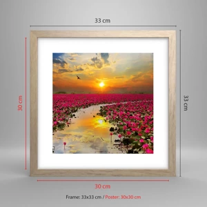 Poster in light oak frame - Secret Life of a Lake - 30x30 cm