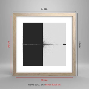 Poster in light oak frame - Straight to the Point - 30x30 cm